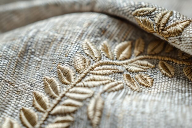 haft na lnianej tkaninie